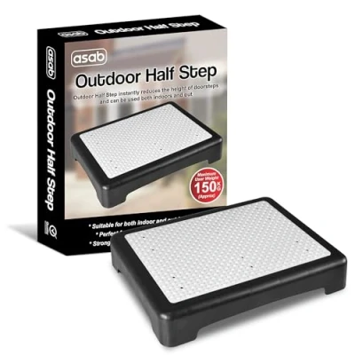 Image of Portable Half Step Stool Mobility Aid for Elderly Non Slip Plastic Disability Stepping Platform Doorstep, Bathroom, Toilet Door Up