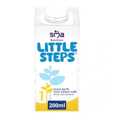 Image of Little Steps by SMA First Infant Baby milk from birth Ready to use 200ml (Pack of 12)