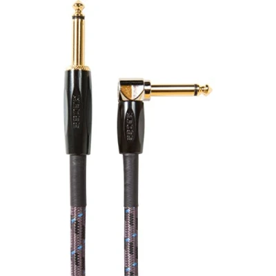 Image of BOSS Bic 10A Guitar, Bass And Instrument Cable. Angled + Straight 1/4 Inch Connectors, 10 Ft./3 M Length., Gold