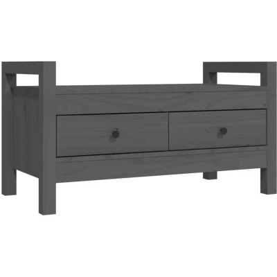Image of vidaXL Hall Bench Grey 80x40x43 cm Solid Wood Pine