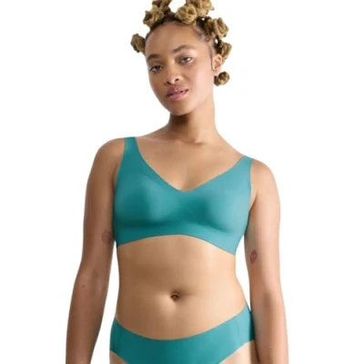 Image of Sloggi Womens Zero Feel 2.0 Soft Bra, Quiet Turquoise, S UK