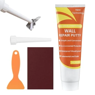 Image of TROONZ Wall Repair Kit, Drywall Putty for Holes, 250g Waterproof Hole Filler Patch Plaster Scratch Mending Agent, Easy Solution to Fill Holes