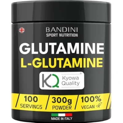 Image of Bandini® L Glutamine Powder 3000 mg Pure Kyowa® Quality per Dose Vegan Amino Acid Produced by Fermentation Muscle Strength &amp; Recovery, Boosts Immune System 300 g/100 Servings
