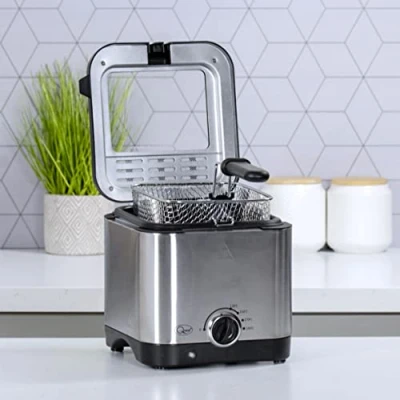 Image of Quest 1.5L Brushed Stainless Steel Deep Fryer