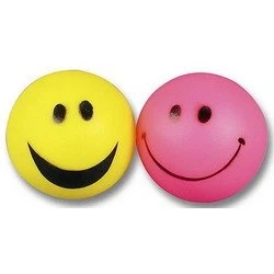 Image of HAPPYPET Smiley Face Vinyl Ball Dog Toy