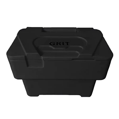Image of BritishBins Black 115 ltr Rock Salt Storage Bin Grit Dispenser Plastic Box Container