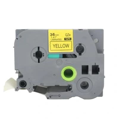 Image of BROVACS 1 Pack Black on Yellow Laminated Label Tape Compatible for Brother P Touch Printer TZ 661 TZe 36mm 1/2&quot; OPA4661