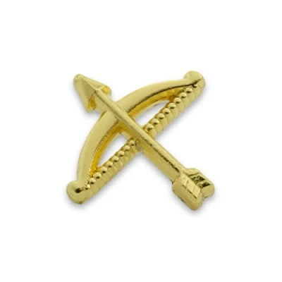 Image of Masonic Order of the Secret Monitor (OSM) Bow and Arrow Golden Lapel Pin