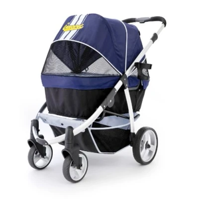 Image of pet Stroller,IPS 06/Navy Blue, dog carrier, trolley, Trailer, Innopet, Buggy Retro. Foldable buggy, pushchair, pram for dogs and cats