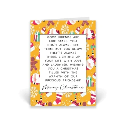 Image of Rib ticklerz Christmas Card For Friend Good Friends Are Like Stars Special Colleague Cute Xmas Cards Friendship Best Mate CD979
