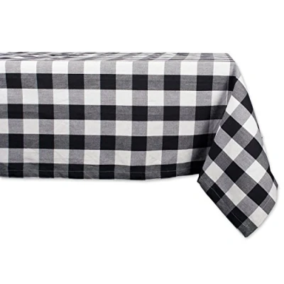 Image of DII Buffalo Check Collection Classic Tablecloth with Farmhouse Motif, Cotton, Black/White, Tablecloth, 60 x 104 cm