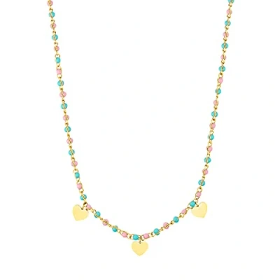 Image of Prinzessin Lillifee gioielli per bambine e ragazze, a forma di cuore, in acciaio inossidabile placcato oro, forniti confezione regalo