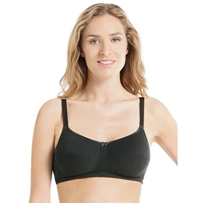 Image of Anita Womens Allie Post Mastectomy Cotton Bra Size 36E in Noir 97% Cotton, 2% Polyamid, 1% Elastane