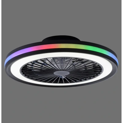 Image of Brandon Ceiling Fan Black 1x 36W LED 2700 5000K, 5W RGBK Dimmable