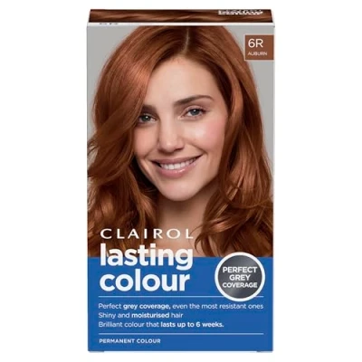 Image of Clairol Lasting Colour Permanent Hair Dye Perfect Grey Coverage Shiny and Moisturised 135 ml 6R Auburn