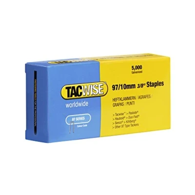 Image of Tacwise 0302 97/10mm Narrow Crown Staples for Staple Gun (Pack of 5000)