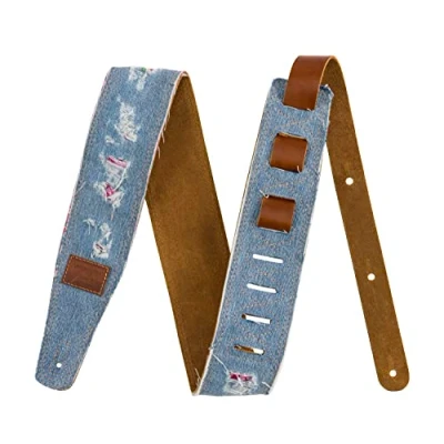 Image of Fender x Wrangler Ripped Denim Strap, Indigo