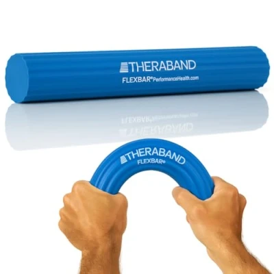 Image of THERABAND Resistance FlexBar for Men and Women, Strength, Grip Elbow Training Pain Relief, Home Gym Equipment, Intermedium Level, Blue, Heavy