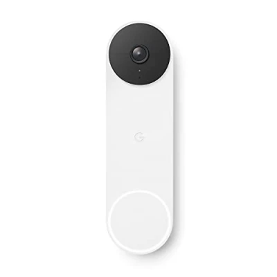Image of Google GWX3T Nest Doorbell (Battery) Wireless 960p Video Smart WiFi Motion Only Camera, Snow, 1 Count (Pack of 1)
