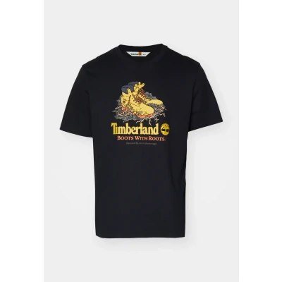 Image of Timberland Front BOOT Graphic TEE Print Tshirt, Men&#039;s, Size: Large, Black