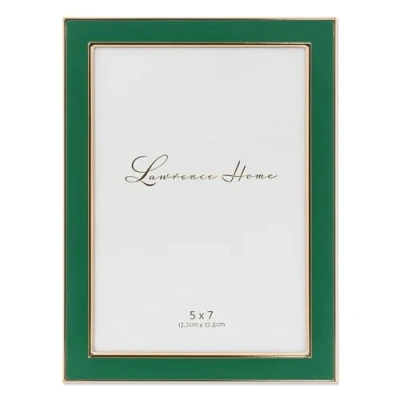 Image of Lawrence Frames Metal and Enamel Picture Frame, Green, 5x7