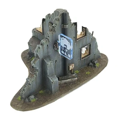 Image of War World Gaming Torn City Ruined Multi Storey T Section Building 28mm Heroic Scale Wargaming Terrain Model Diorama Scenery Wargame 40K Necromunda Tabletop Battle Destroyed