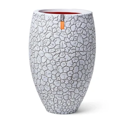 Image of Capi Europe Vase elegant deluxe Clay NL 51x72 Ivory Opening Ø31 Pot for indoor and outdoor use Shatterproof 100% recyclable KIVC1138