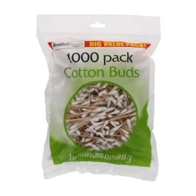 Image of 1000 Bamboo Cotton Buds Q Tips for Ear Cleaning &amp; Makeup Removal Eco Friendly Biodegradable Vegan Zero Waste 100% Plastic Free Pads Swabs