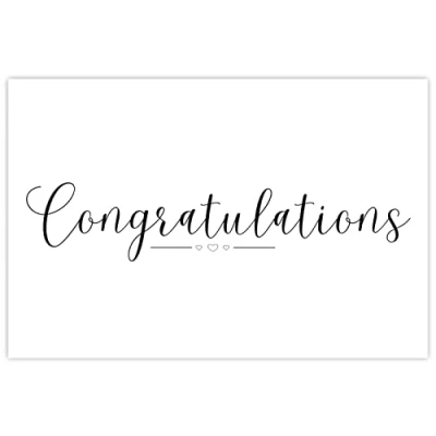 Image of celloexpress Congratulations (Calligraphy) Flower Message Cards 60mm x 90mm Everyday Occasions Florist Card Gift Notes (Pack of 10)