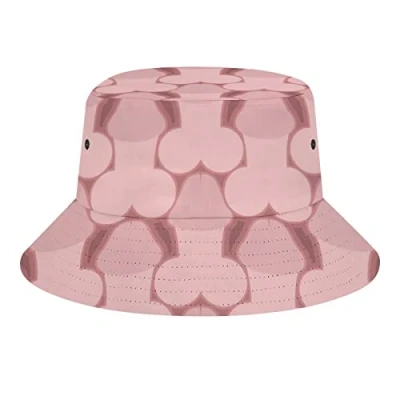 Image of Penis Pattern Unisex Bucket Hats Summer Fisherman Cap Cute Sun Hat for Travel Beach