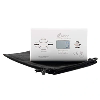 Image of Kidde 7DCO 10 Year Life Digital Display Carbon Monoxide Alarm for Home, Holiday, Travel, Caravan, Camping, Boats, with Travel Pouch