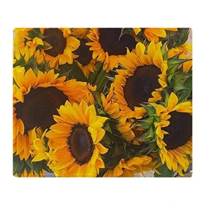 Image of YISUMEI Soft Fleece Blanket Sunflowers, 150 x 200 cm Throw Suitable for Sofa or Bed