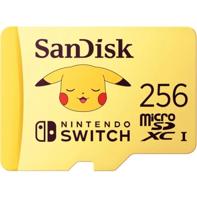 Image of SanDisk SDSQXAO 256G GN6ZK 256GB MicroSDXC Card Licensed for Nintendo Switch Pokémon Edition Pikachu