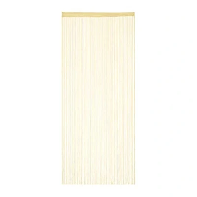 Image of Relaxdays String Curtain, Pull Through, can be Shortened, for Doors &amp; Windows, Decorative, Washable, 90x245 cm, Beige