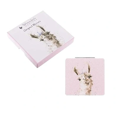 Image of Wrendale Designs &#039;Because I&#039;m Worth It&#039; Llama Compact Mirror