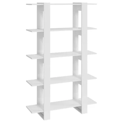 Image of vidaXL Book Cabinet/Room Divider Room Partition Bookcase Home Organiser File Cabinet Indoor Wooden Stand Shelf Storage Rack High Gloss White