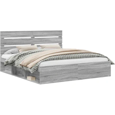 Image of vidaXL Bed Frame Grey Sonoma 200 x cm Solid Pine Wood