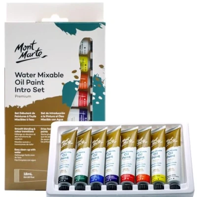 Image of MONT MARTE MPOW8181 Water Mixable Oil Paint Set 18ml of 8
