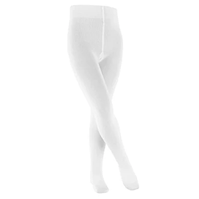 Image of FALKE Unisex Kids Family K TI Sustainable Cotton Plain 1 Pair Tights, White (White 2000) new eco friendly, 6 8.5
