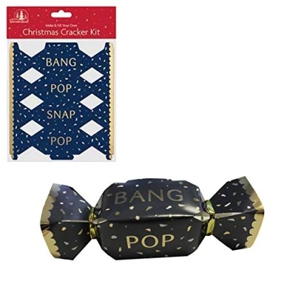 Image of Widdle Wonderland 6 Pack Make your Own Treat Christmas Cracker Kit Navy/Gold