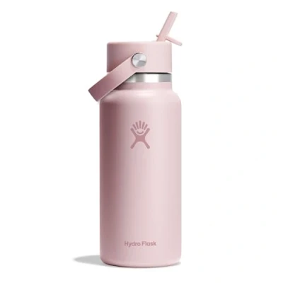 Image of HYDRO FLASK Wide Mouth Water Bottle 946 ml (32 oz) Vacuum Insulated Stainless Steel with Flex Straw Cap Trillium