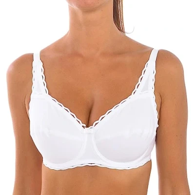 Image of Playtex Bra Woman Classic Organic Cotton Support Non Wire x1, White, 40B