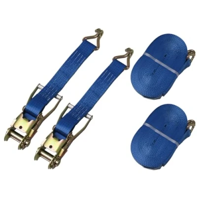 Image of Ratchet Strap 25MM 0.8T 5M X2 (Tie Down Heavy Duty Cargo Trailer J Claw Hook 800KG)