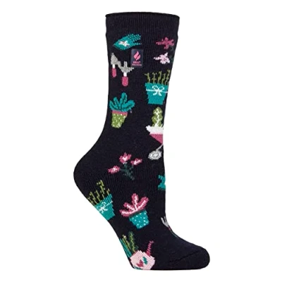 Image of HEAT HOLDERS Womens Fun Hobby Socks Lite Novelty Winter Fleece Lined Thermal (4 8, Green Fingers)