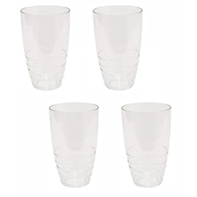Image of RSW Set of Bello Elegant Swirl Reusable Plastic 600ml Tumbler Glass (6)