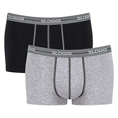 Image of Sloggi Men&#039;s Start Hipster C2P box Briefs, GREY COMBINATION, 32