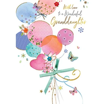 Image of Magnifique Wonderful Granddaughter Birthday Greeting Card Large Luxury Cards