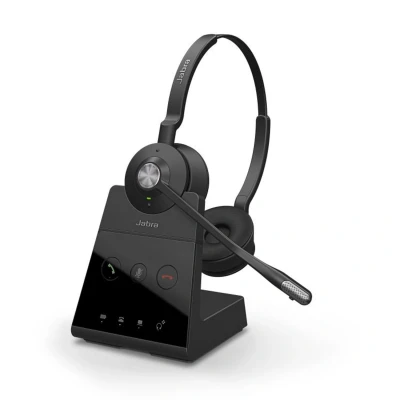 Image of Jabra Engage 65 SE Stereo Wireless Headset Professional calls, DECT Security, 13 Hour Battery, 50m range, all day comfort with base, power supply, USB C cable, Online Meeting App Compatibility,EU plug