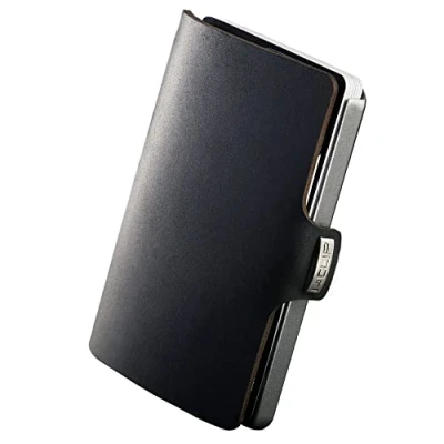 Image of I CLIP Original Cardholder with Moneyclip Smooth Leather Slim Wallet Premium Soft Touch Black