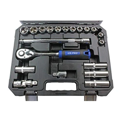 Image of US PRO Tools 20 Piece 1/2&quot; DR Metric Socket Set 6PT 10 24mm 3271
